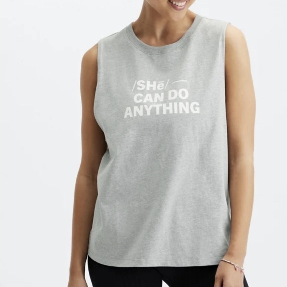 Fabletics Micah Muscle Tank Gray Large NWT